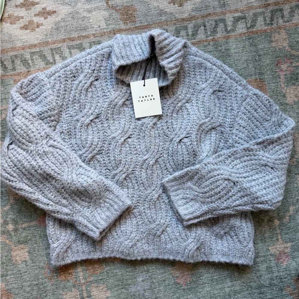 NWT Tanya Taylor Knit Opaline Sweater in Grey Sky